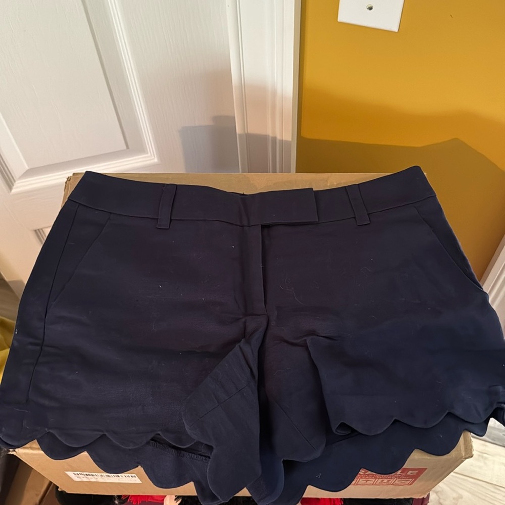 J. Crew Scalloped Mercantile Navy Shorts